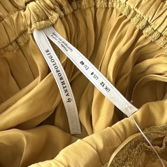 NWT Anthropologie Silk Maxi Dress Sz 8 Color blocked satin halter cut out - Picture 5 of 13